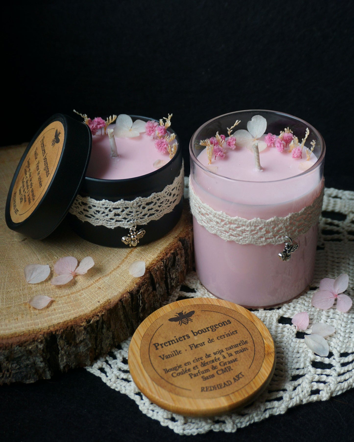 “Premiers bourgeons” (First buds) series candles: Vanilla, Cherry blossom