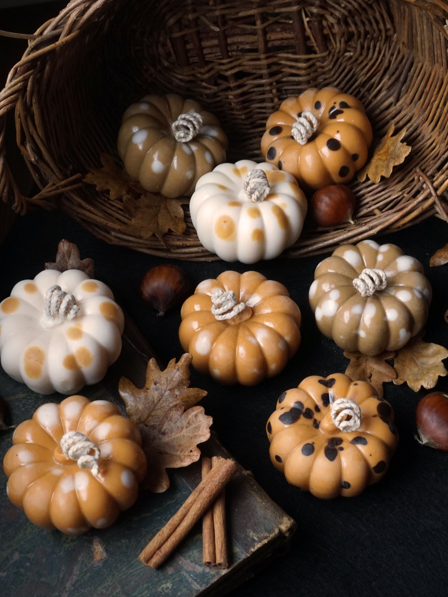 Lot bougies citrouilles : Épices à citrouilles