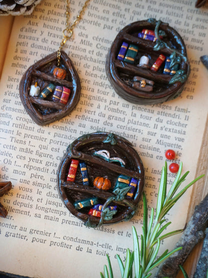 "Enchanted Library" Collection: Pendant and magnets